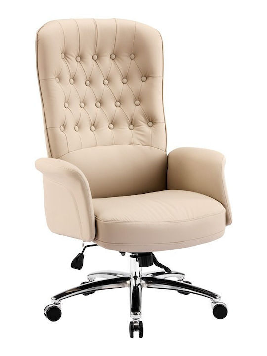 Kaline Executive Reclining Office Chair with Fixed Arms Μπεζ Απόχρωση Pakketo