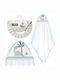 Interbaby Βρεφική Κάπα-Μπουρνούζι με Κουκούλα White-green 100x100εκ.
