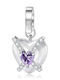 Silver Heart Charm with Purple Zircon