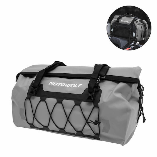 Motowolf Mb4gy66l Σάκος Ουράς Μοτοσυκλέτας Αδιάβροχος 66lt σε Γκρι Χρώμα