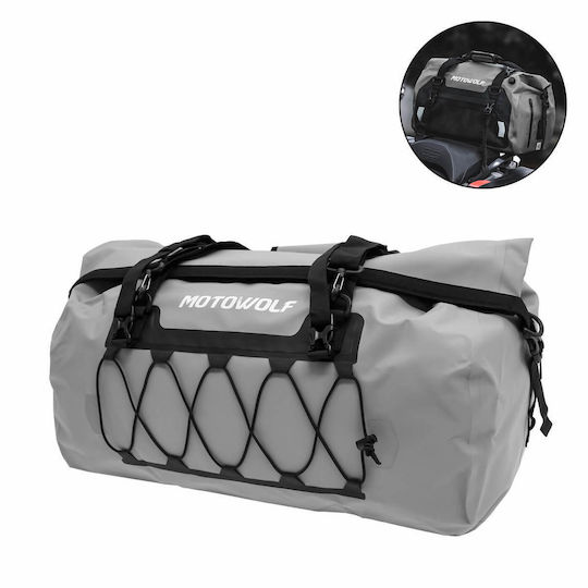 Motowolf Mb4gy90l Sac Coadă Motocicletă Geantă Impermeabilă 90lt În Culoare Gri Mb4-Gy90l