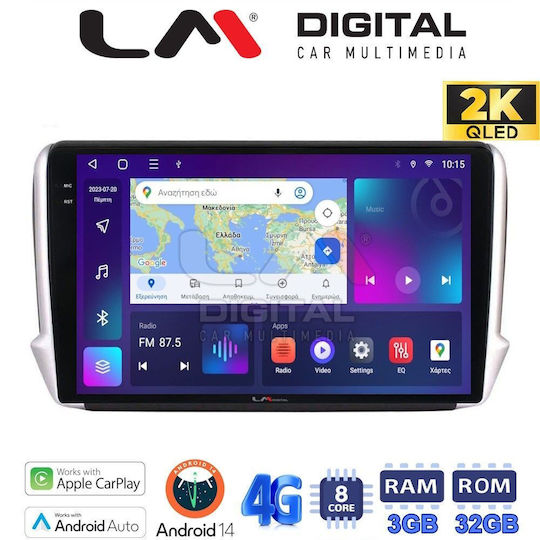 LM Digital Ηχοσύστημα Αυτοκινήτου για Peugeot 2008 2012 (Bluetooth/USB/WiFi/GPS/Apple-Carplay/Android-Auto)