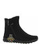 Leder Stiefeletten Damen mit Pelz Schwarz