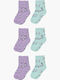 Pretty Baby Kids' Socks Μωβ-βεραμάν 6 Pairs