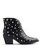 Leder Stiefeletten Damen Schwarz