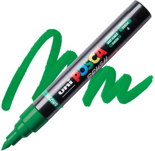 Posca Pc-5br Μαρκαδόρος Μύτη Πινέλο Green 1-4mm