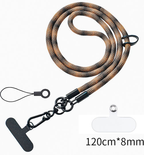 0.8cm Kordoni Nackenriemen Handydekoration 60cm 170002-7Braune-Schwarz