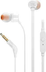JBL T110e In-ear Handsfree Ακουστικά με Βύσμα 3.5mm Λευκό