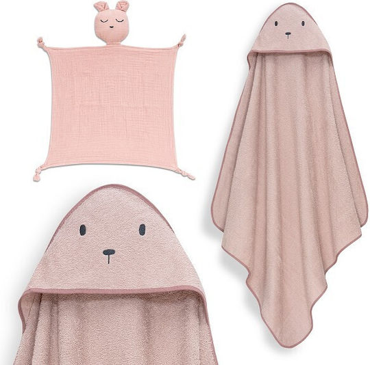 Interbaby Bear Bathrobe & Muslin Comforter Set Pink