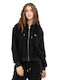 Women's Sweatshirt Jacket Velvet Hooded Black