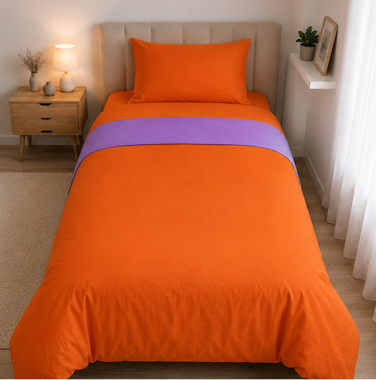 Hatzitex Duvet Cover Single 160x230 Colours Orange-Purple