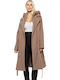 Women's Dk Beige Coat with Hood