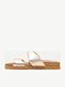 Leather Women's Flat Sandals in Gold Color