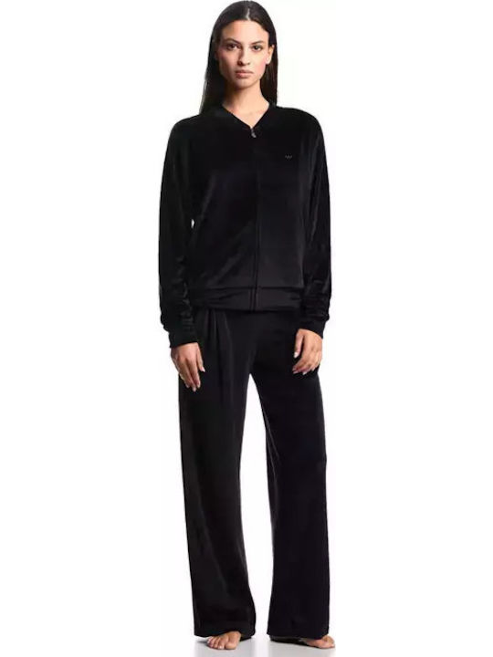 Sweatpants Set Velvet Black