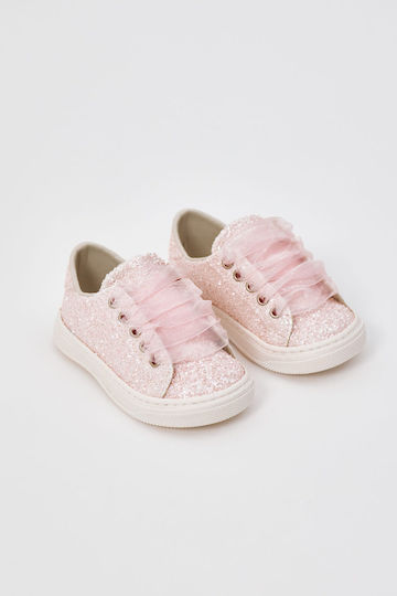 Ever Kid Βαπτιστικά Δερμάτινα Sneakers Ροζ
