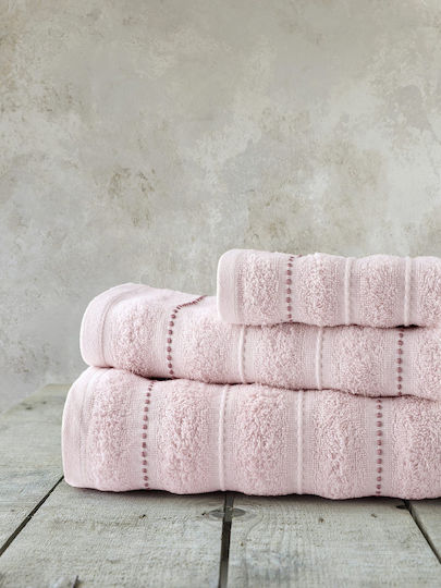 Nima Bath Towel Set 3pcs Aura Pink Weight 450gr/m²