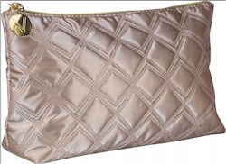 Inter-vion Gold & Black Quilted Toiletry Bag Compartment Gold