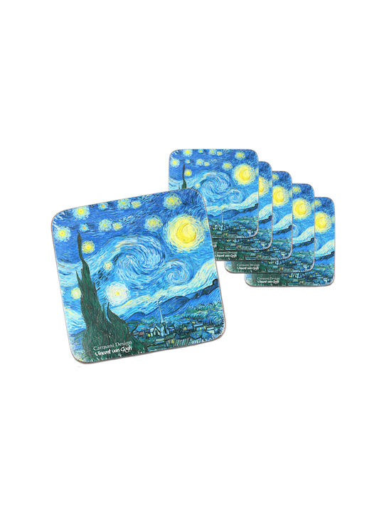 Carmani Van Gogh Untersetzer aus Kork 10,5x10,5cm 6 Stück
