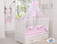 My Sweet Baby Crib Bumpers Braided Inside White, Gray, Pink