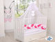 My Sweet Baby Crib Bumpers Braided Inside White, Pink, Dark Pink