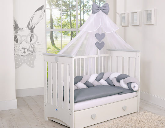 My Sweet Baby Crib Bumpers Braided Inside White, Gray, Anthracite