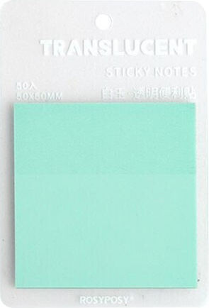Pads Transparente Notizblöcke Aufkleber 50 Blätter Grünes 7,5x7,5cm