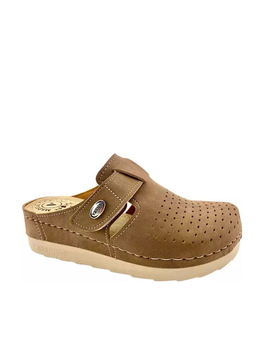 Comfort Way Shoes Women's Anatomic Clogs Brown