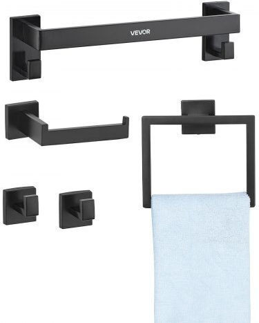 Vevor Badezimmerhaken Set Schwarz Matt Set 5 Teile Badezimmerzubehör Edelstahl 16 Zoll 40,6 cm Handtuchstange Handtuchregal 2 Handtuchhaken Handtuchhalter Toilettenpapierhalter Badezimmer Wandhalterung Vevor Badezimmerhaken Set Schwarz Matt Set 5 Teile Badezimmerzubehör Edelstahl 16 Zoll 40,6 cm Handtuchstange Handtuchregal 2 Handtuchhaken Handtuchhalter Toilettenpapierhalter Badezimmer Wandhalterung