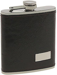 Hip Flask Φλασκί Ποτού Leather Dark Brown Καφέ Σκούρο F009 210ml