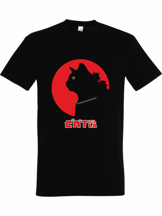 Unisex T-Shirt "Cat Zila" Schwarz