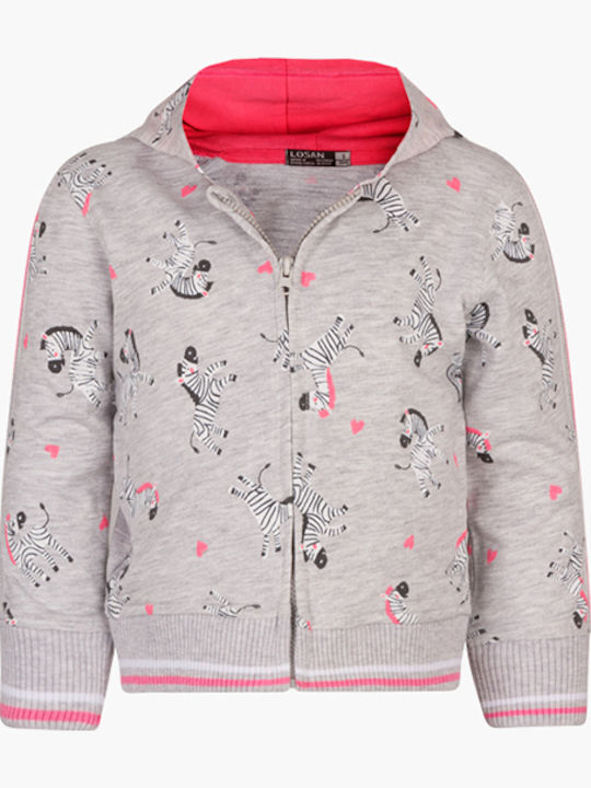 Kids Cardigan Cotton with Hood Grey