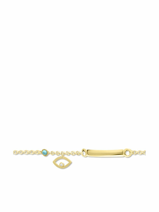 Ekan Kids Bracelet ID from Gold 14K with Evil Eye