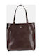 Leder Damen Schultertasche Braun