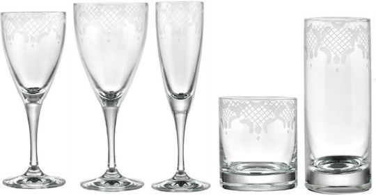 SP Tableware Σετ Ποτήρια Νερού / Λευκού Κρασιού / Λικέρ/Ούζο / Ουίσκι από Κρύσταλλο 460ml 30τμχ