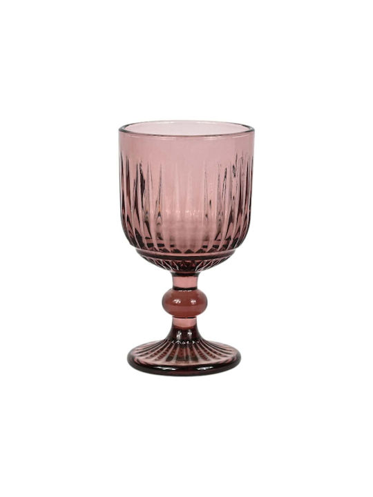 Ankor Set of Glasses White Wine / Water / Cocktail/Drinking made of Glass in Purple Color Stemmed 235ml 6pcs