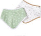 Bandana Fabric with Hoop & Loop Fastener White/Mint for 6 m+ 2pcs