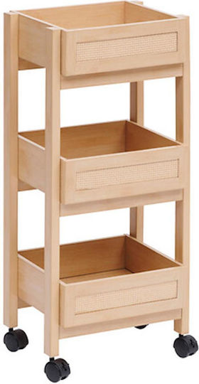 Atmosphera Επιδαπέδια Ραφιέρα Μπάνιου Ξύλινη 39.6x30x85.5cm