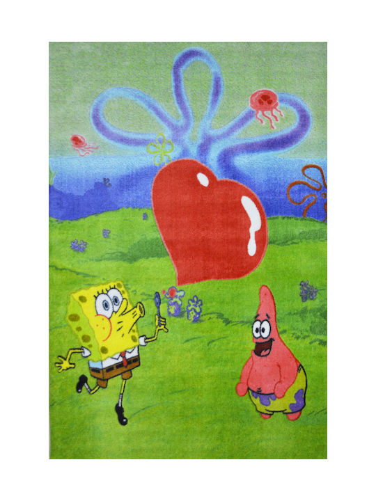 Sprintzio Bob Sponge Printed Kinder Teppich Grün 200x280cm