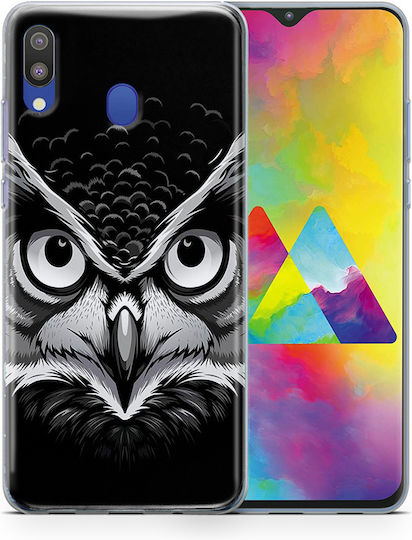 Husă Samsung Galaxy M20 Flexibilă TPU Neagră Bufniță