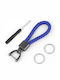 Blue Leather Keychain