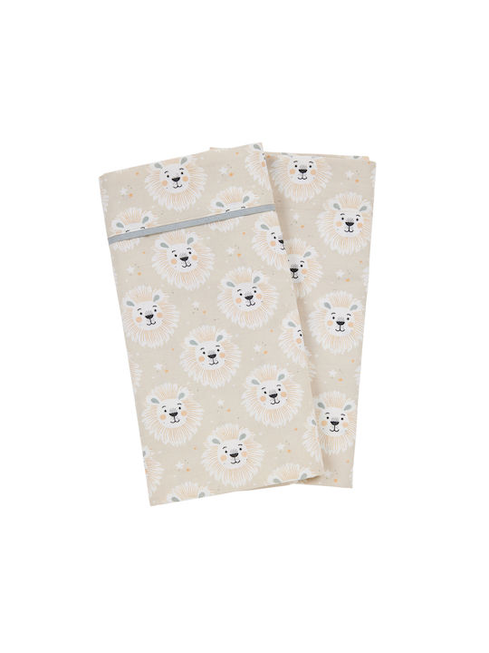 Das Home Fun Комплект Бебешки Чаршафи За Количка Памучни Бежов 70x120бр 2бр