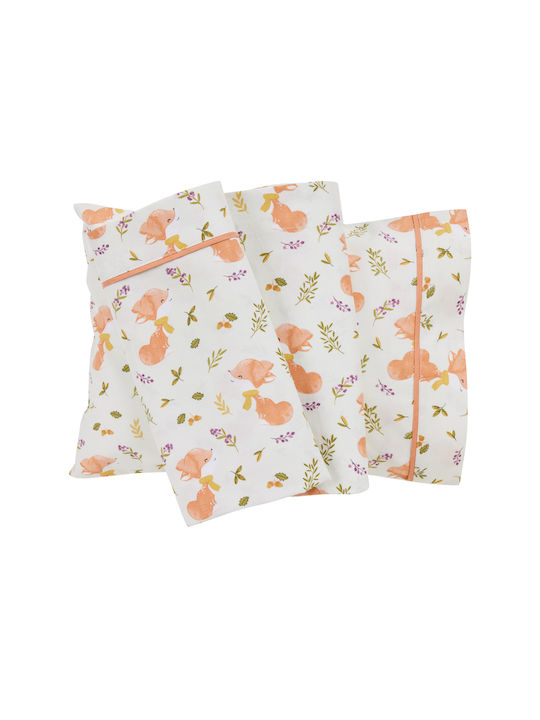 Das Home Set Baby Crib Cotton Sheets Lovely Fox Beige 130x170cm 3 Pieces