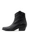 Leather Women's Ankle Boots Cowboy Black