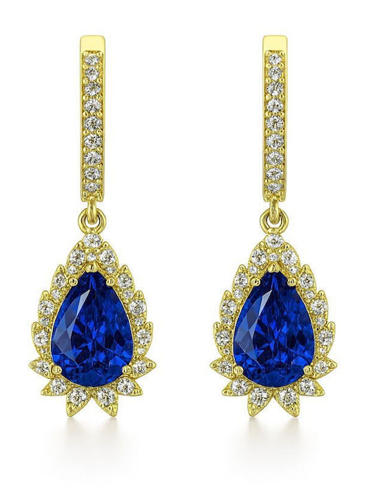 Paraxenies Earrings made of Silver Gold Plated with Stones
