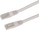 VCom S/FTP Cat.6 (Gigabit) Καλώδιο Δικτύου Ethernet 1m Γκρι