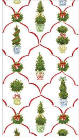 Napkins Guest Petit Jardin De Noel 10.8x19.8cm Caspari 15 Pieces