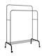 Uncle George Wheeled Floor Garment Rack made of Metal Black 110x55x150cm