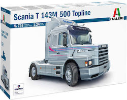 Scale Model Construction Truck Trailer Scania T143 M500 Topline 1:24 Italeri 0736 Scale Model Construction Truck Trailer Scania T143 M500 Topline 1:24 Italeri 0736