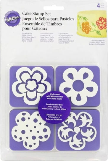 Set Different Flower Stamps 4 Pcs Wilton