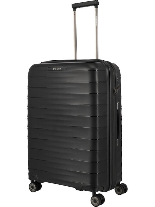 Travelite Mooby Medium Hard Travel Suitcase Black with 4 Wheels